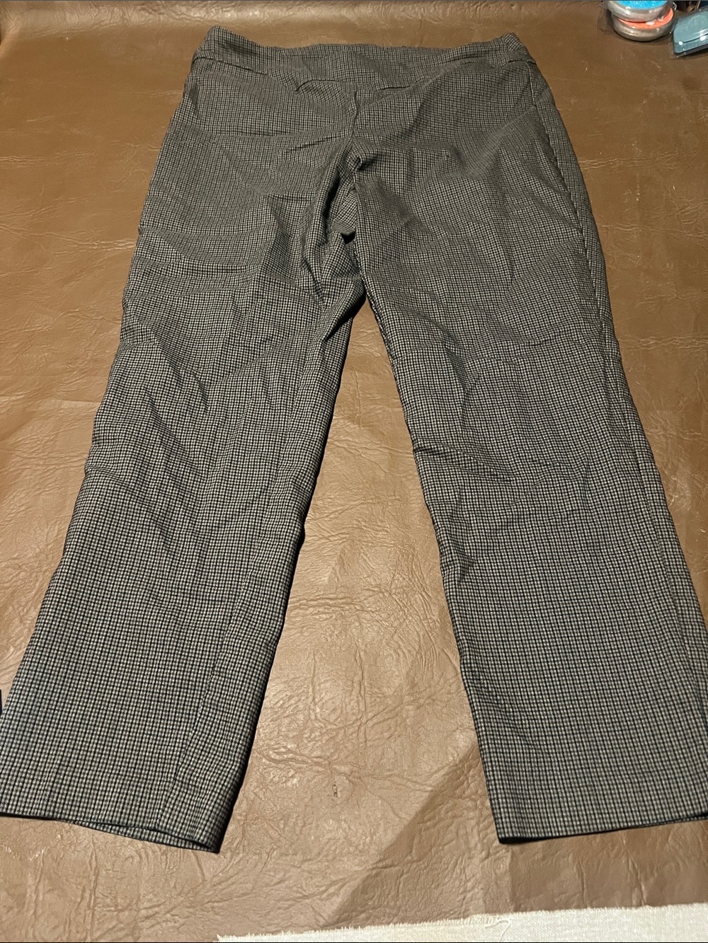 Womens Gray/brown/black Micro-Check Dress Pants